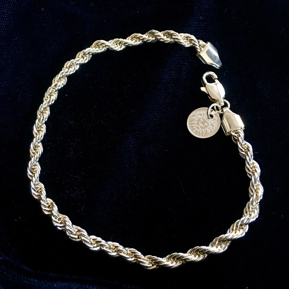 EXCLUSIVE 18K GOLD ROPE BRACELET MADE IN ITALY **LIFETIME WARRANTY**